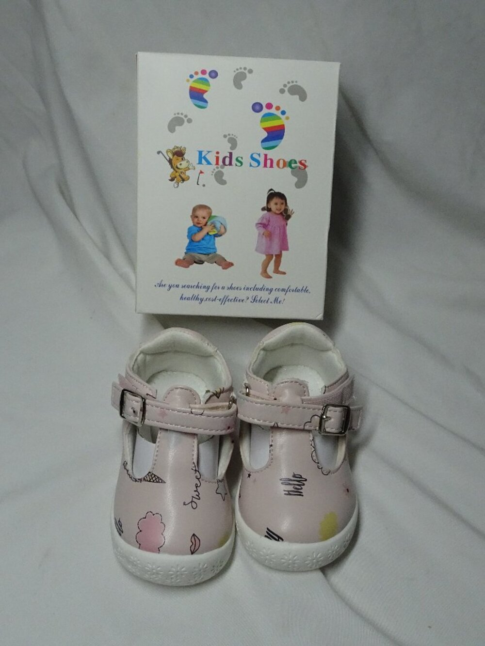 Apakowa Girls Baby Infant Pink Shoes Size 4